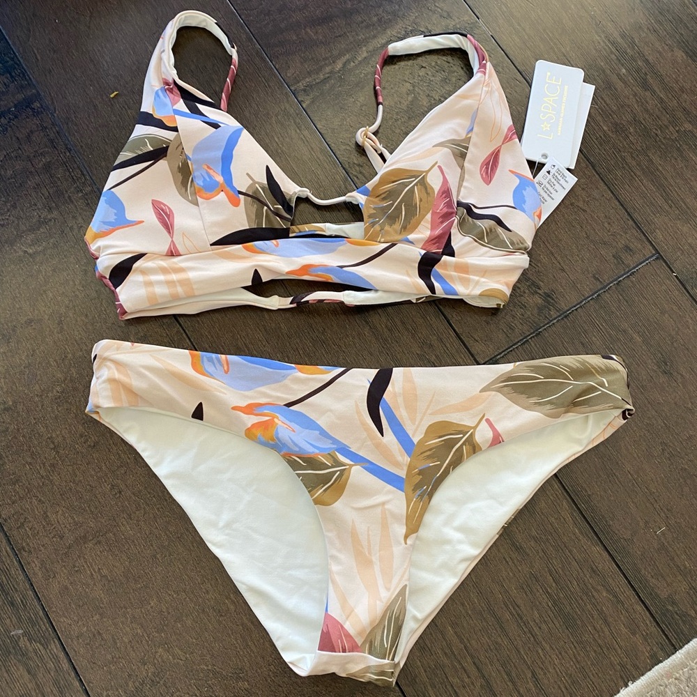 L*Space Swim 2 piece • Size S • tropical print
